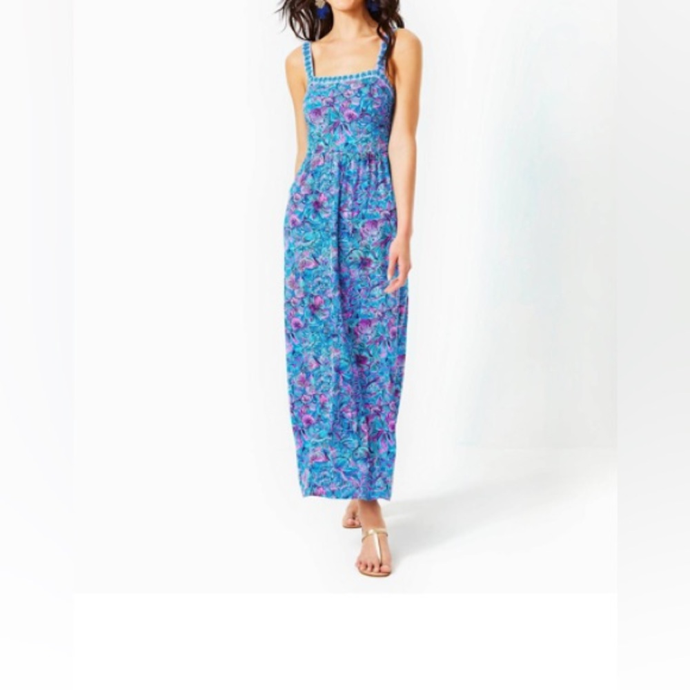 Lilly Pulitzer Blue Floral Maxi Dress